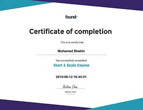 EquiJuri Foundr Start and Scale Course Certificate